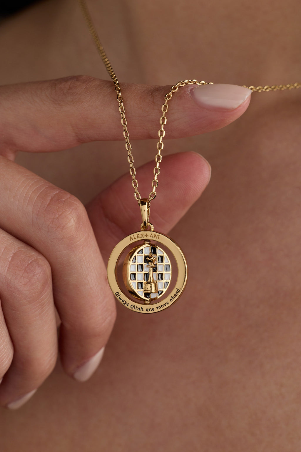'Always Think One Move Ahead' Chess Spinner Pendant