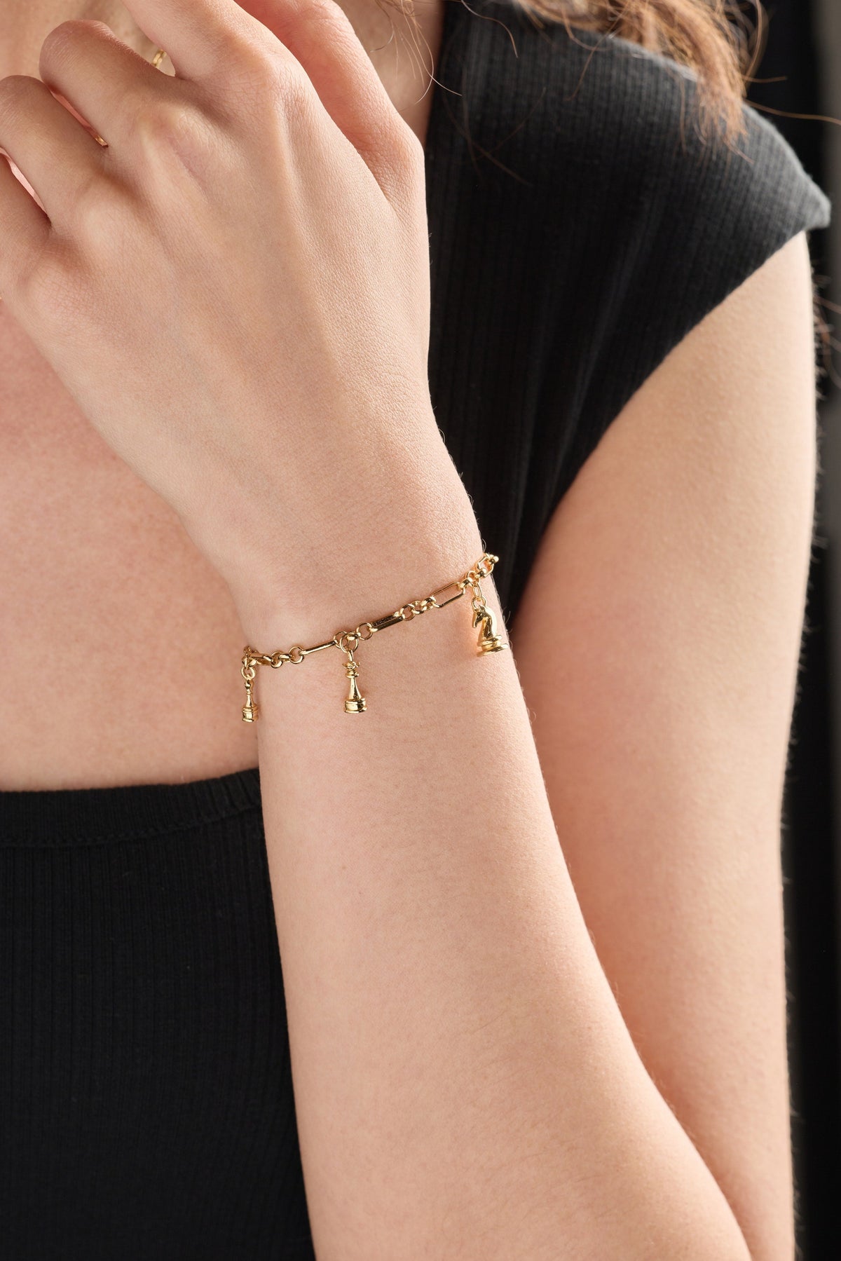 Bracciale con ciondoli a tema scacchi