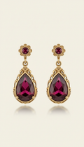 Florentine red ruby drop earrings