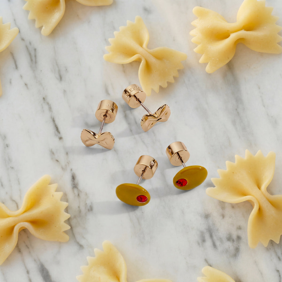 Orecchini a perno Pasta Girl, set da 2