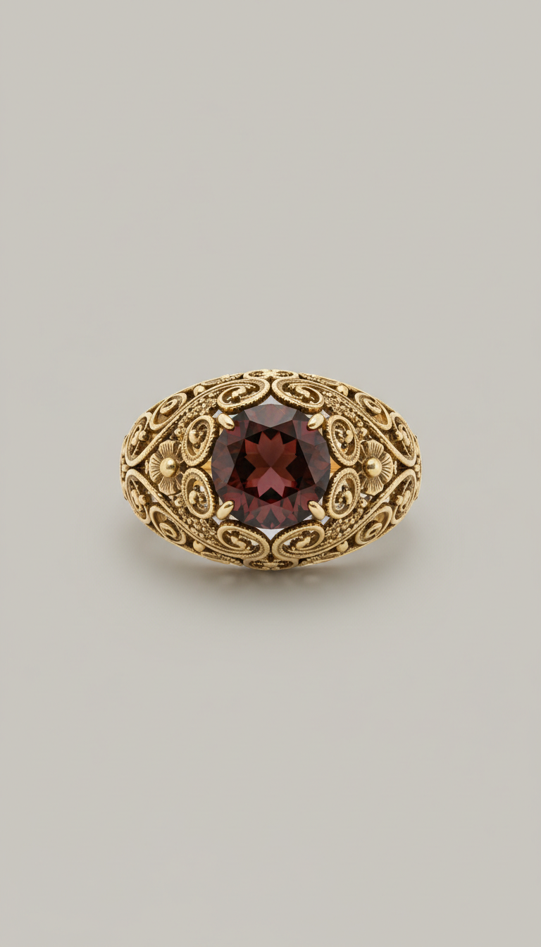 18k gold filigree cocktail ring