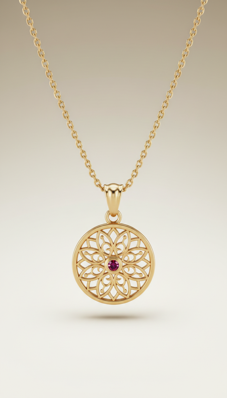 Classic gold pendant necklace